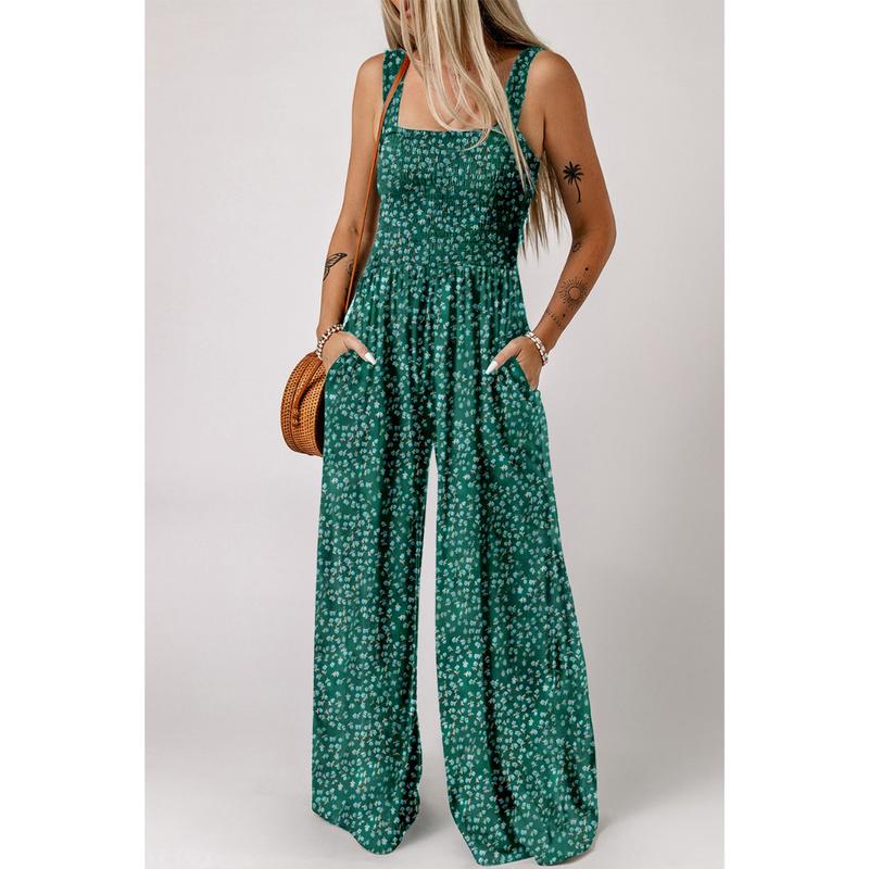 Elegant Women's Jumpsuit Floral Print Summer