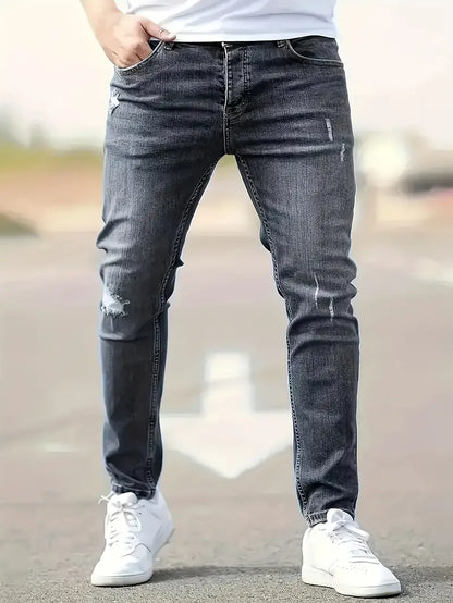 Ribbed Jeans Trendy Men's Trousers for Spring