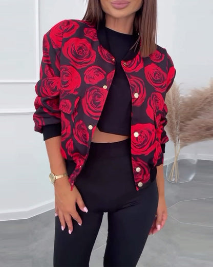 Women's Elegant Floral Jacket Buttons
