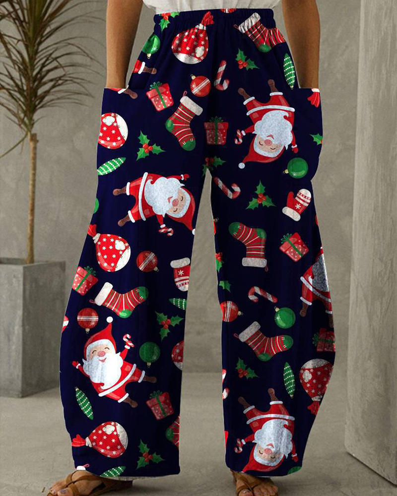 Christmas Trousers Leisure Trousers With Festive Print