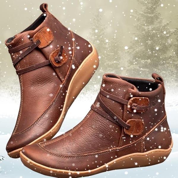Elegant Women's Leather Warm Boots