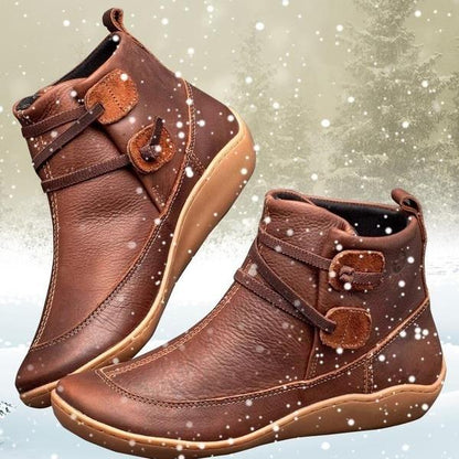 Elegant Women's Leather Warm Boots