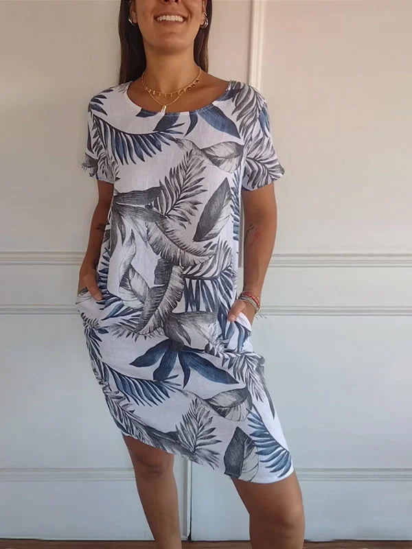 Women's Floral Round Neck Dress