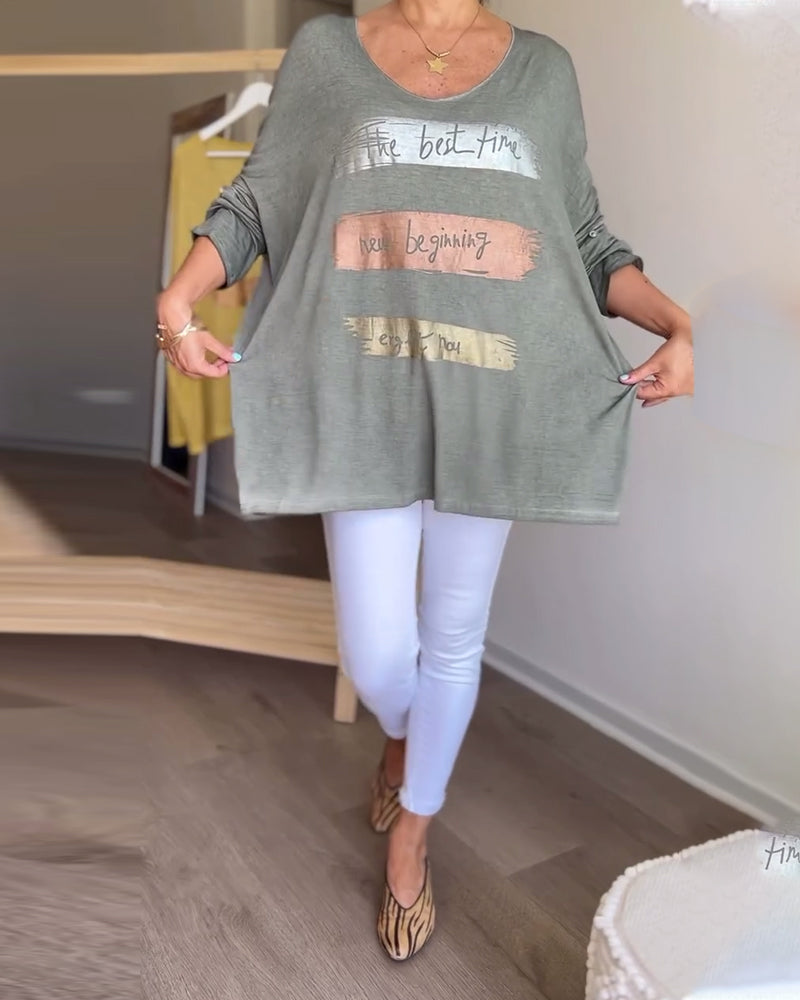 Women's Round Neck Patterned Top