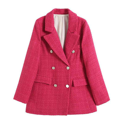 Chic Women's Stand-Up Collar Blazer