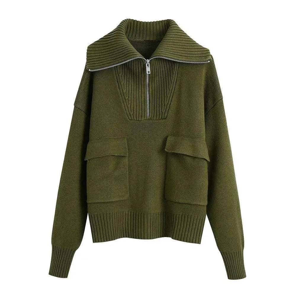 Women's Scarf Turtleneck Sweater Elegant