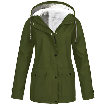 Women's Waterproof Fleece Lined Rain Jacket