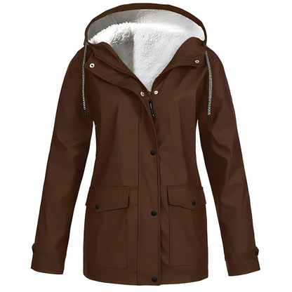 Women's Waterproof Fleece Lined Rain Jacket