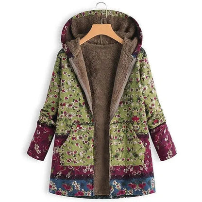 Women's Floral Hooded Fleece Jacket