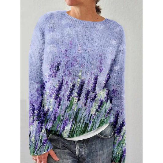 Farbenfrohes Kleid | Blumenmuster Pullover Damen - IdealeKleiden