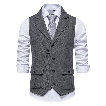 Men's Vest Vintage Herringbone Pattern