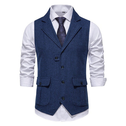 Men's Vest Vintage Herringbone Pattern