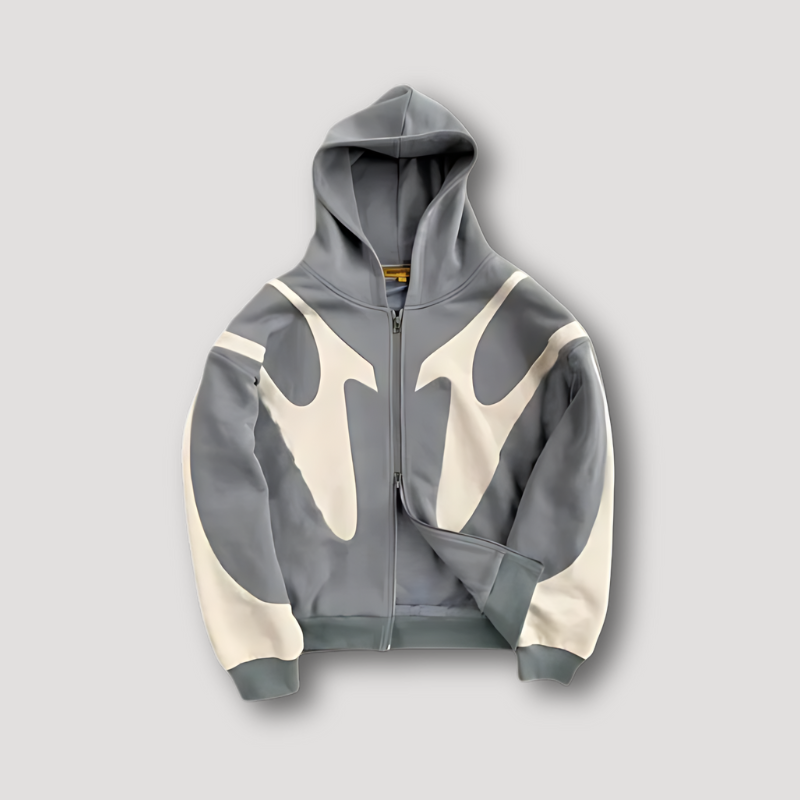 Men's Hoodie Flame Design Zipper