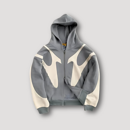 Men's Hoodie Flame Design Zipper