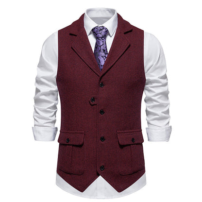 Men's Vest Vintage Herringbone Pattern
