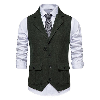 Men's Vest Vintage Herringbone Pattern