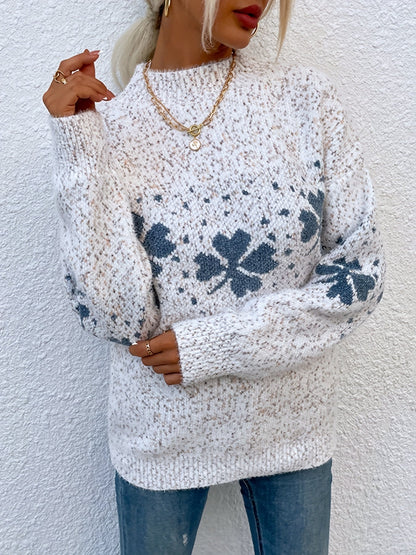 Lucky Sweater Four-Leaf Clover Design