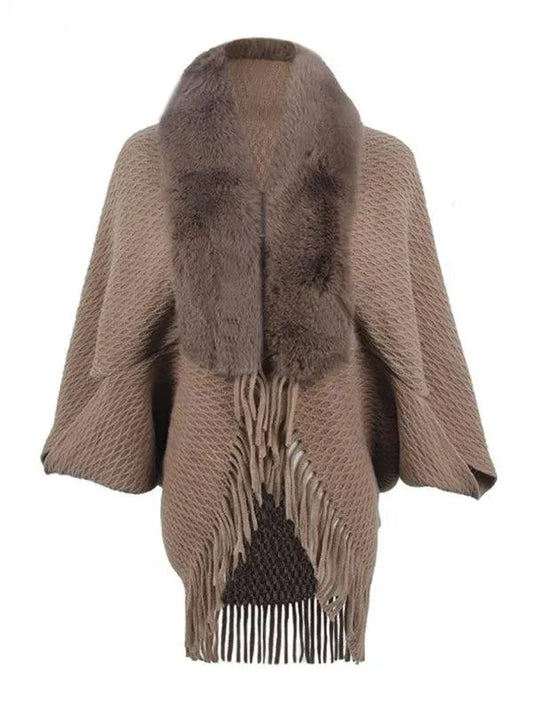 Strickjacke Damen Pullover Modern Fransen Look - IdealeKleiden