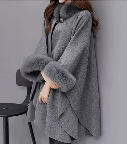 Stylish Women's Fur Coat Elegant Long