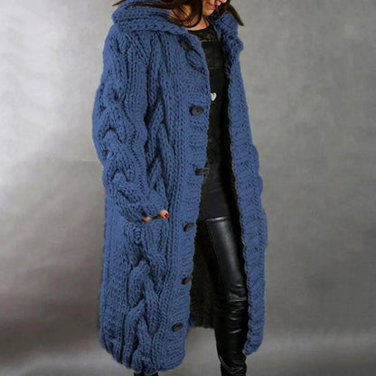 Chunky Cardigan Oversized Cable Knit Hooded