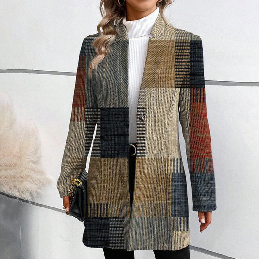 Eleganter Damen Blazer mit Floralmuster - IdealeKleiden