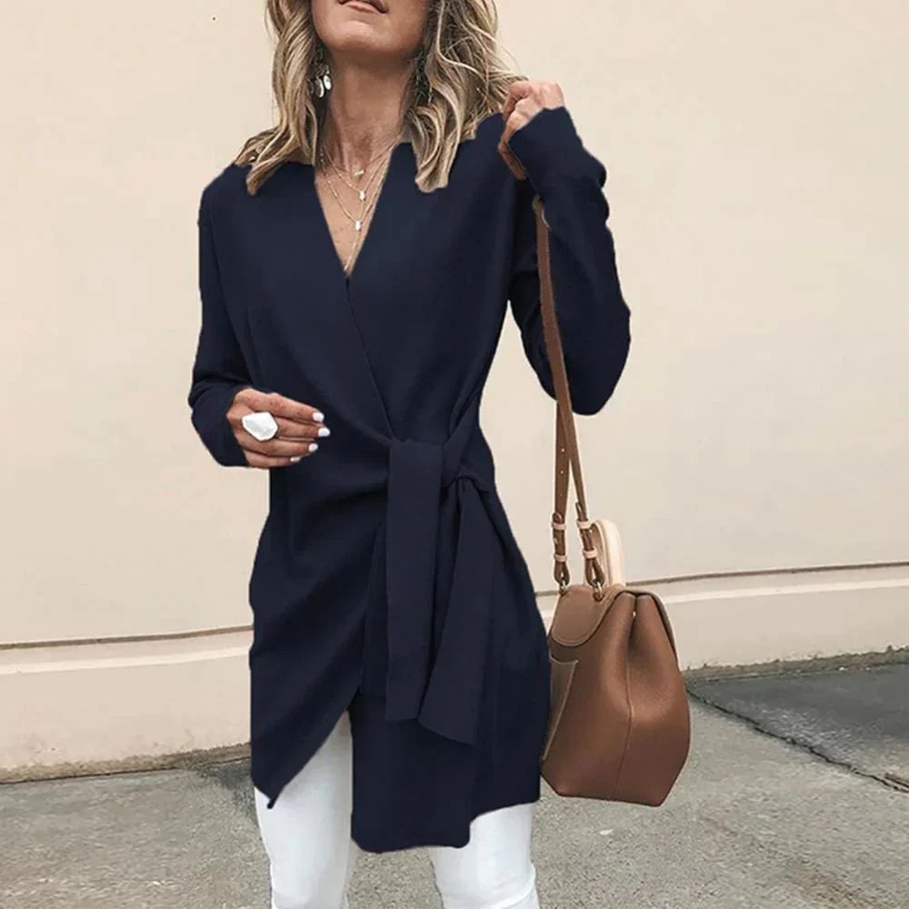 Stylish Women's Jacket With Belt Elegant