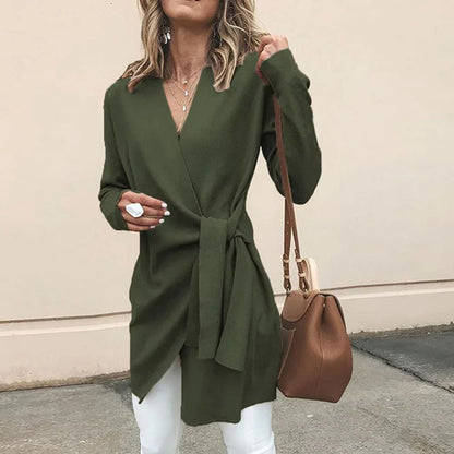 Stylish Women's Jacket With Belt Elegant