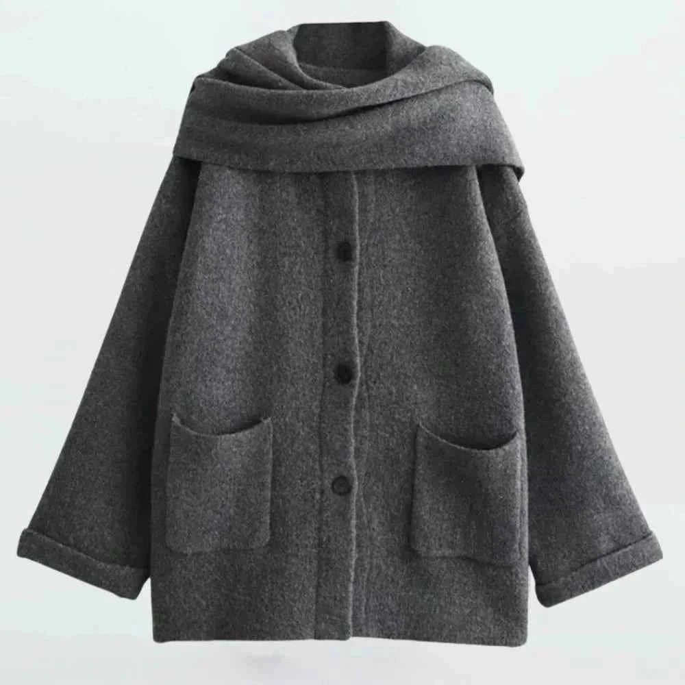Knitted jacket with bobble look