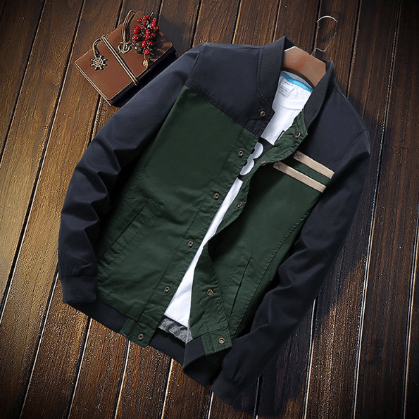 Men's Sporty Striped Bomber Jacket
