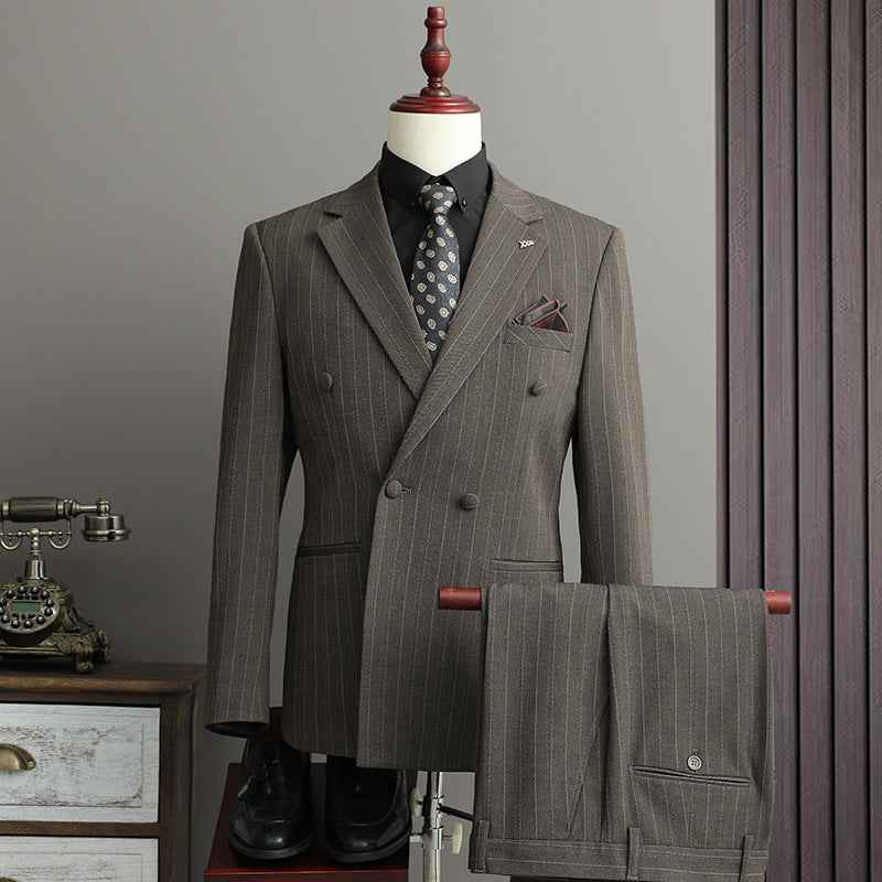 Men's Striped Suit Modern Cut