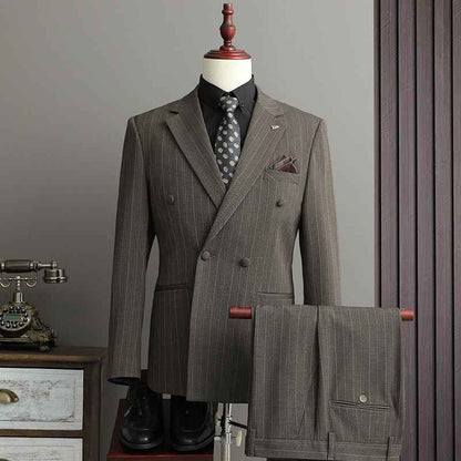 Men's Striped Suit Modern Cut