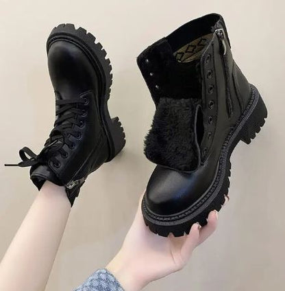 Soft Leather Boots Women Elegant