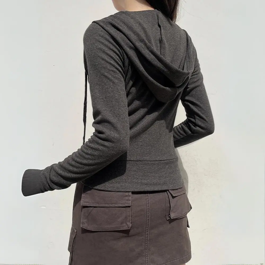 Stylisches Sweatshirt Urban Chic Reißverschluss - IdealeKleiden