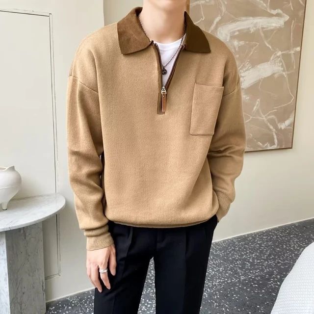 Herren Pullover Premium Elegant Halbzipp