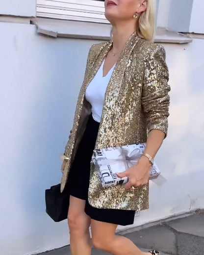 Sequin Glitter Jacket for Women Elegant