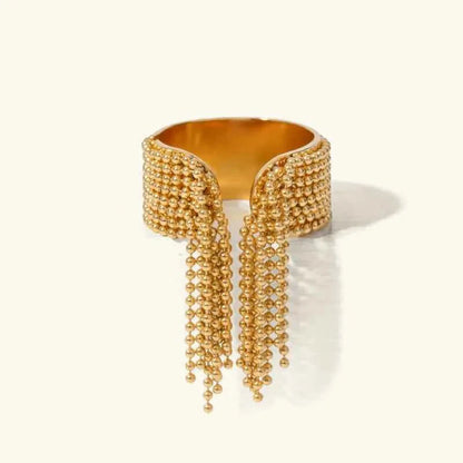 Luxus Ring mit Gold Quasten Design - IdealeKleiden