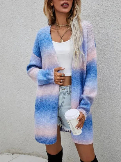 Colorful Cardigan Women Tie Dye Pullover