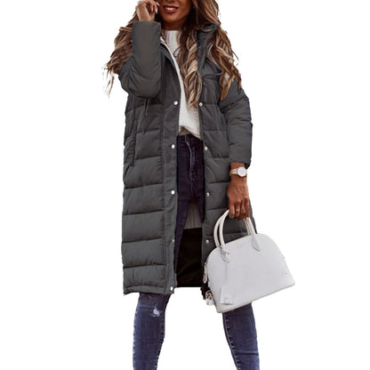Women's Long Lined Winter Coat Hooded