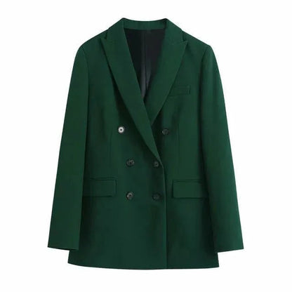 Green Women's Blazer Modern Casual Elegant