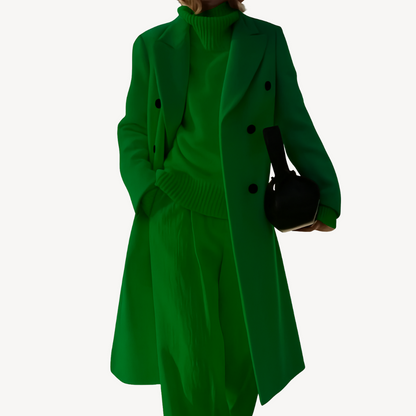 Elegant women's double-breasted winter coat