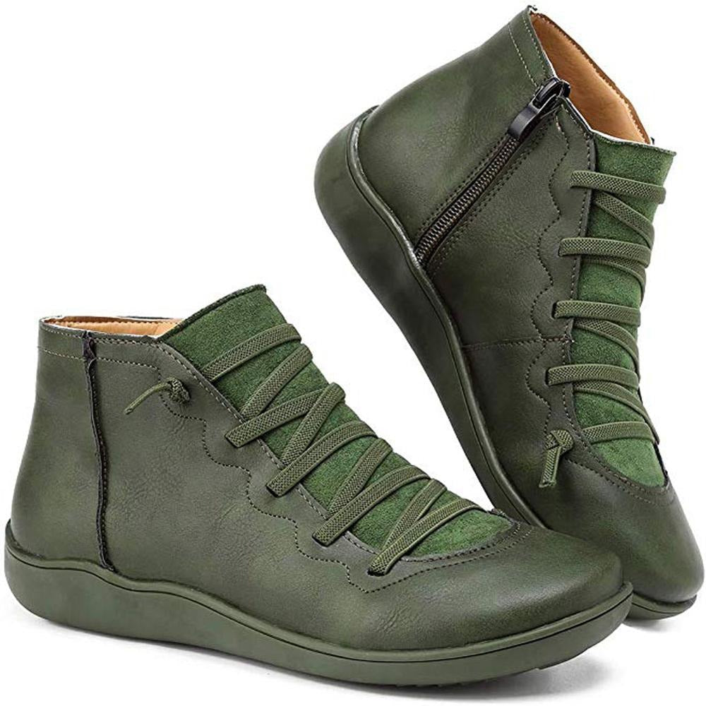 Stylish ankle boots made of faux leather