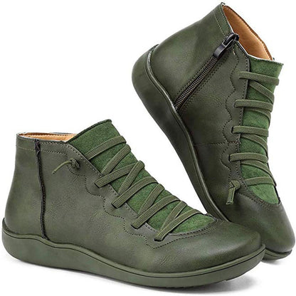 Stylish ankle boots made of faux leather
