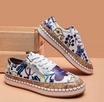 Santorini Floral Women's Trendy Sneakers