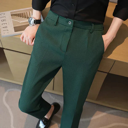 Casual Waffle Trousers Comfortable Leisure