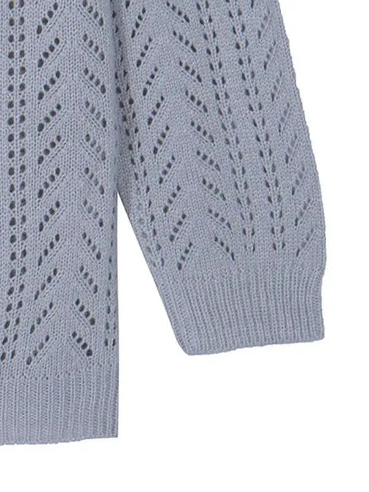 Kuschelige Strickjacke Lochpullover Damen - IdealeKleiden