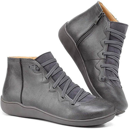 Stylish ankle boots made of faux leather