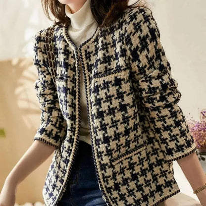 Stylische Damenjacke Karomuster Tweed