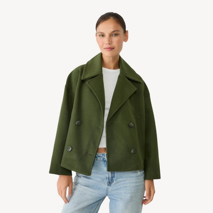 Women's Short Wool Peacoat Elegant
