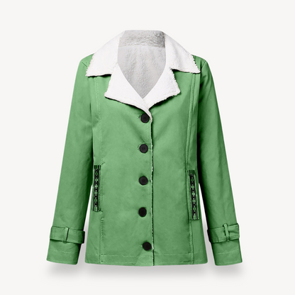 Women's Winter Coat Fleece Lined Buttons