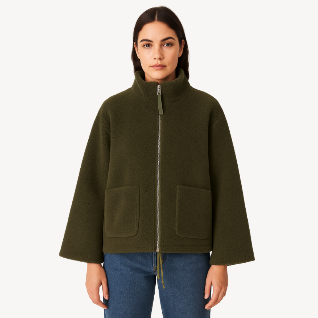 Women's Fleece Jacket Comfortable Zip-Up Soft